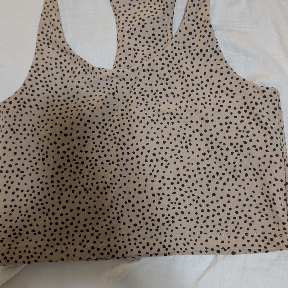 Abercrombie & Fitch Cream Brown Sleeveless Crop Tank Top